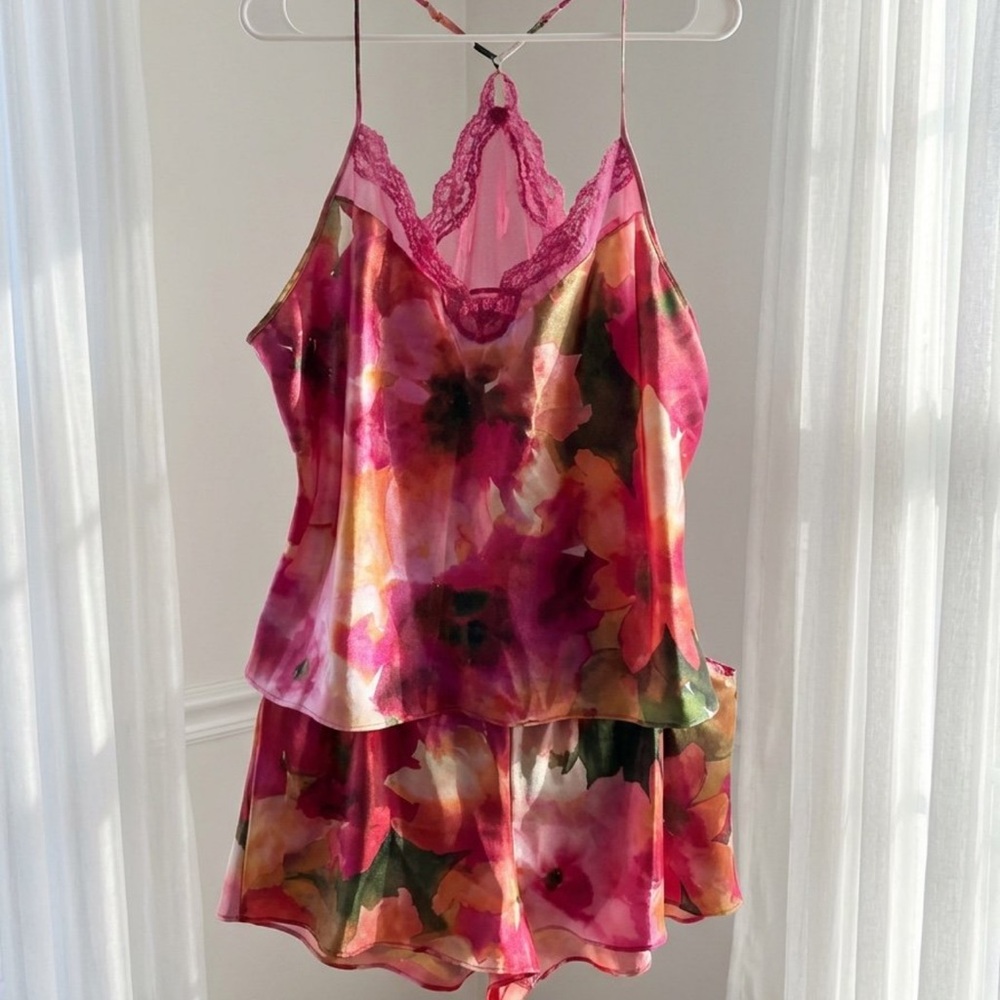 Floral Satin Pajama Set